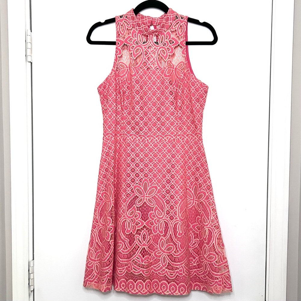 Peach & Pink Lace Jessica Simpson Dress, size 8
